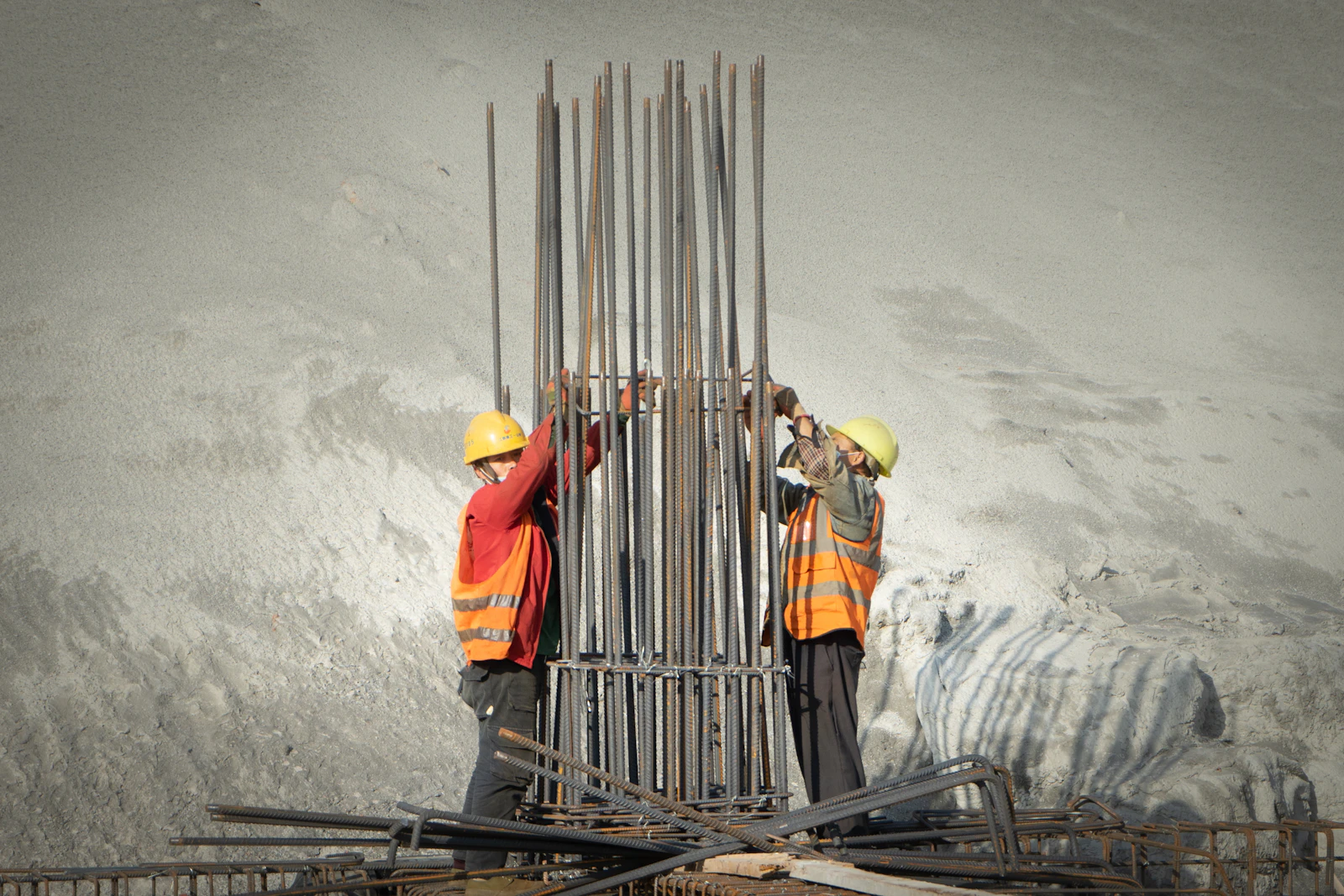 rock and drill in construction work