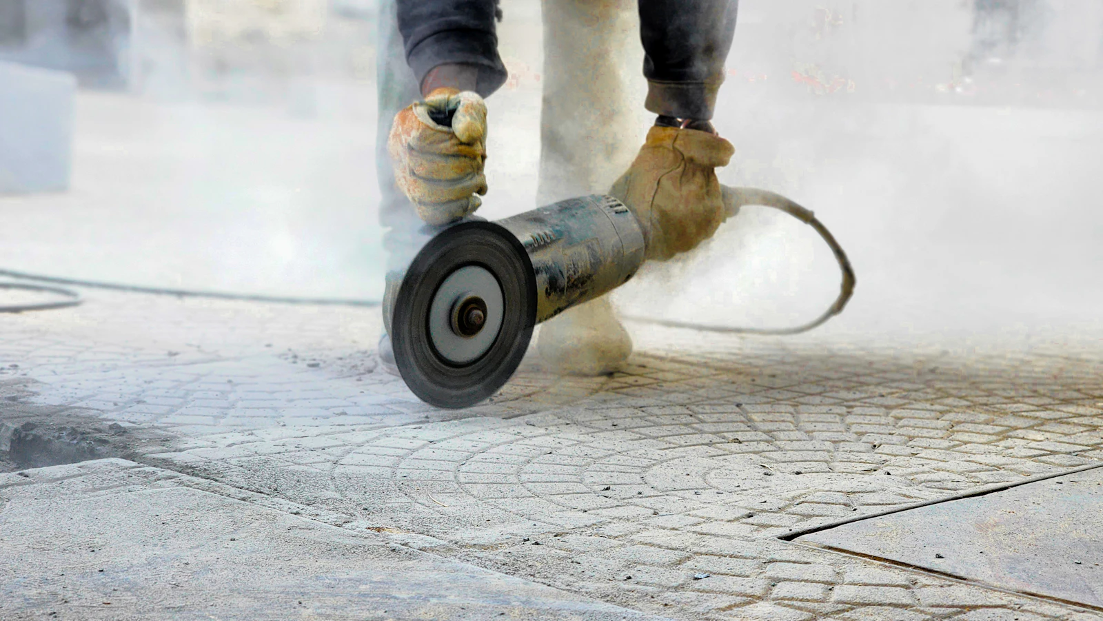 floor and roller in construction work