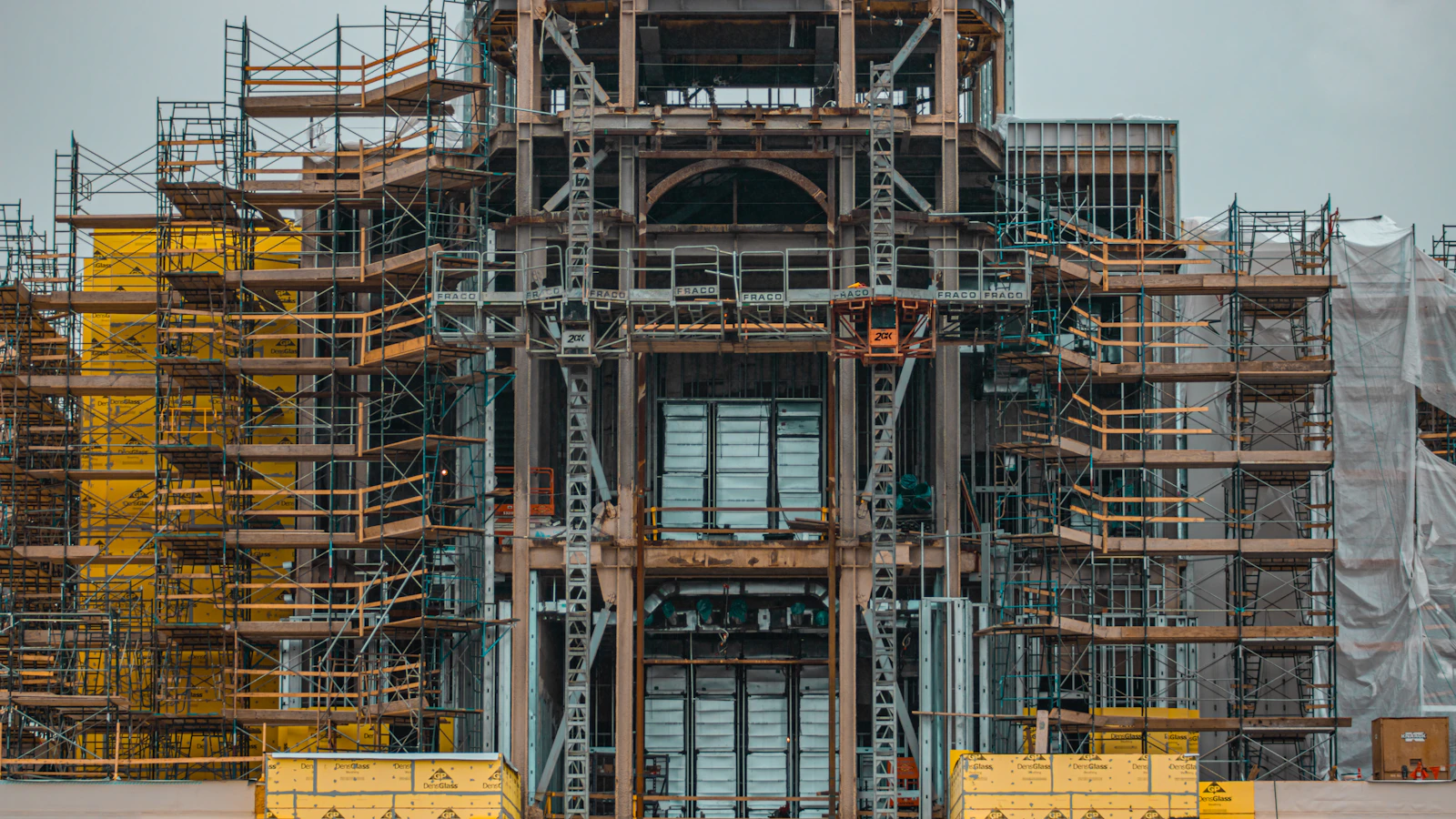 panel and lift in construction work