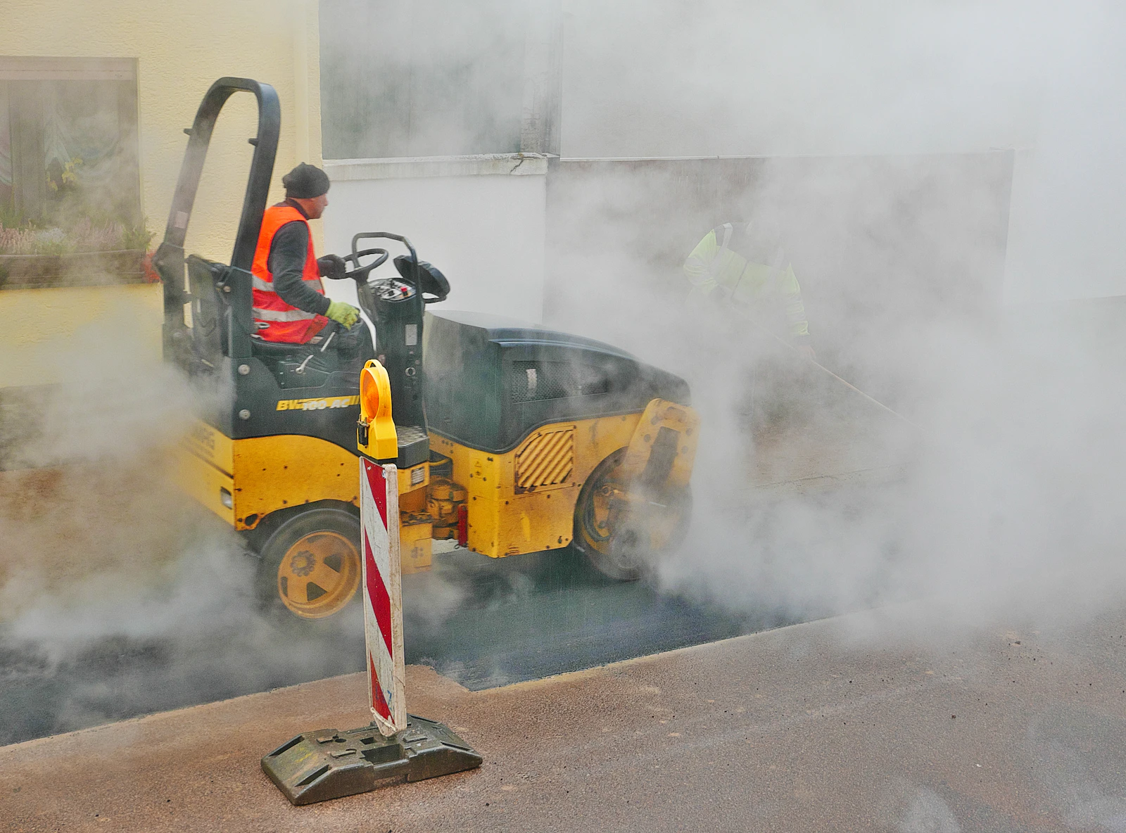 dust and extractor in construction work