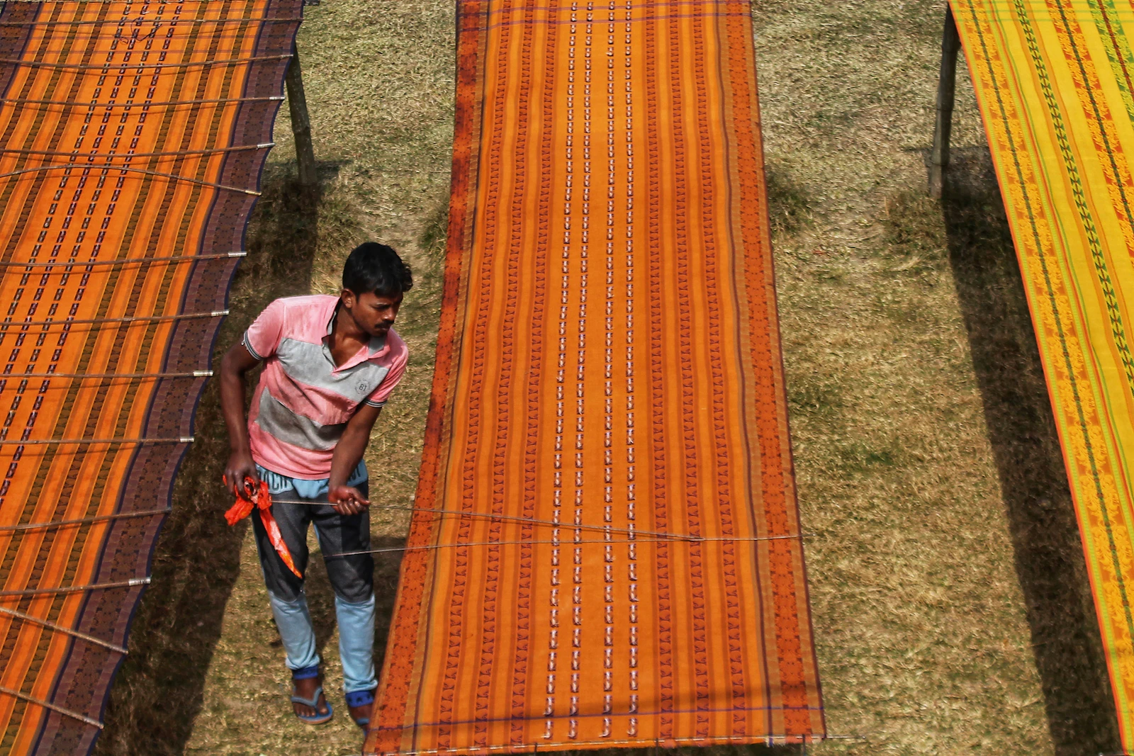 carpet and stretcher in construction work