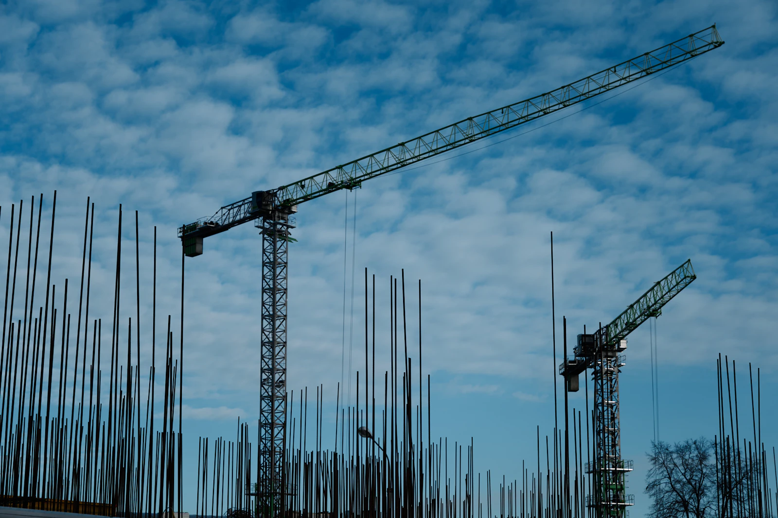 boom and placer in construction work