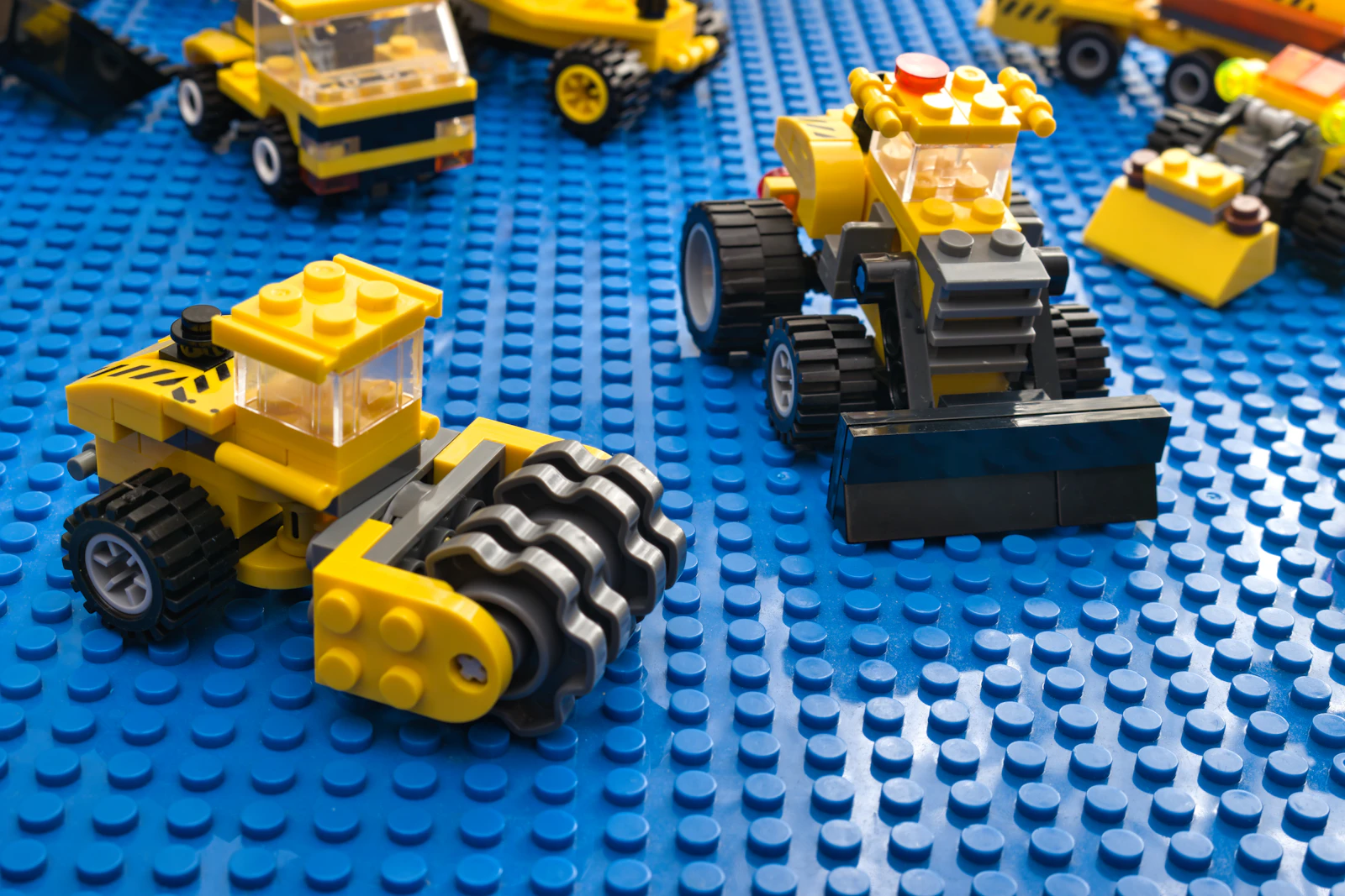 motor and grader in construction work