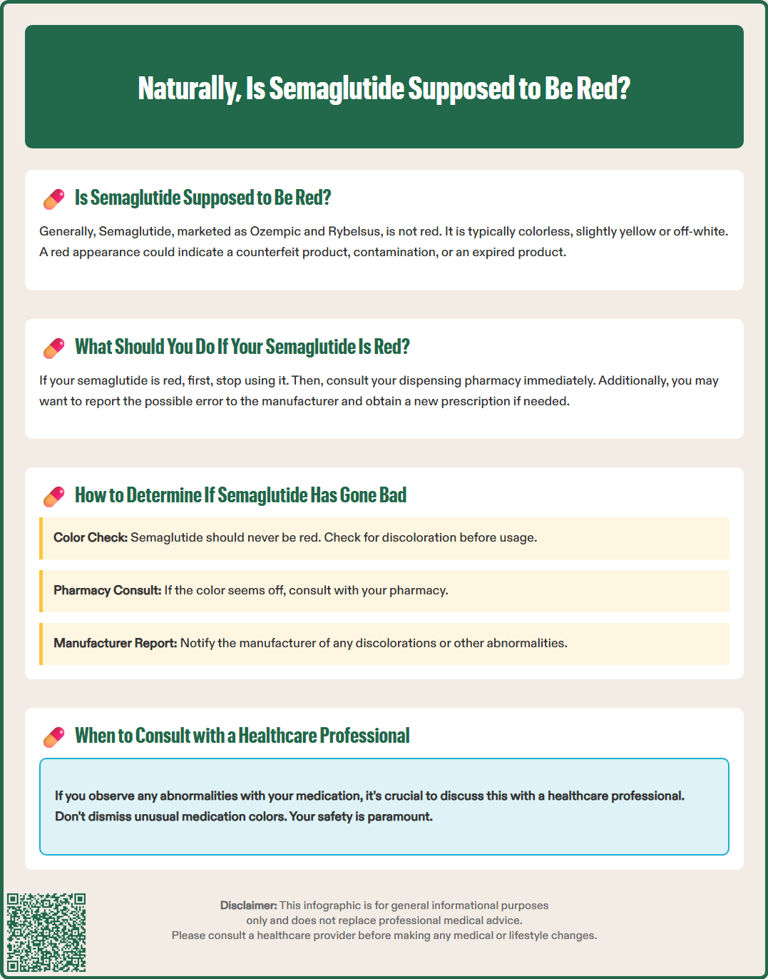 is semaglutide supposed to be red