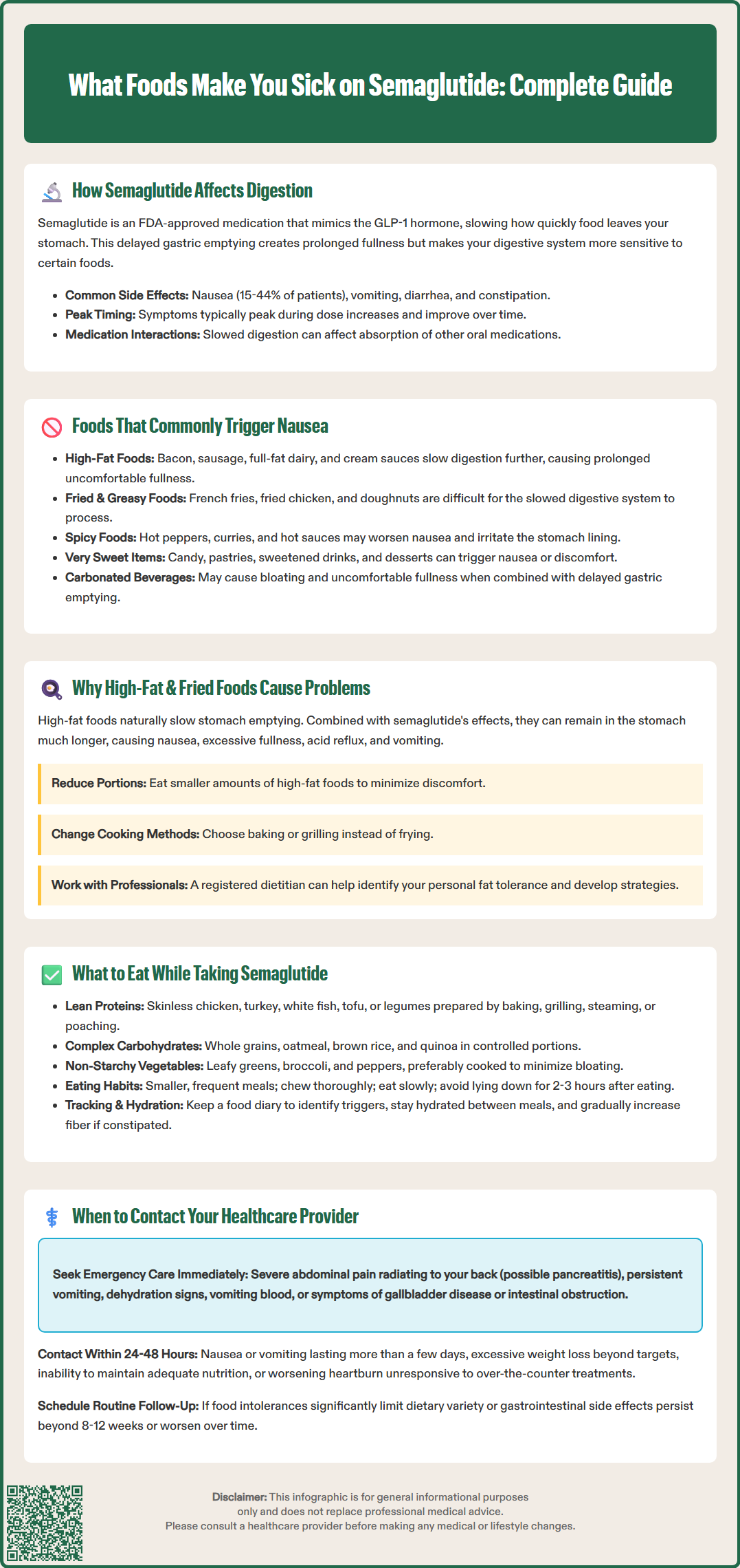 what foods make you sick on semaglutide