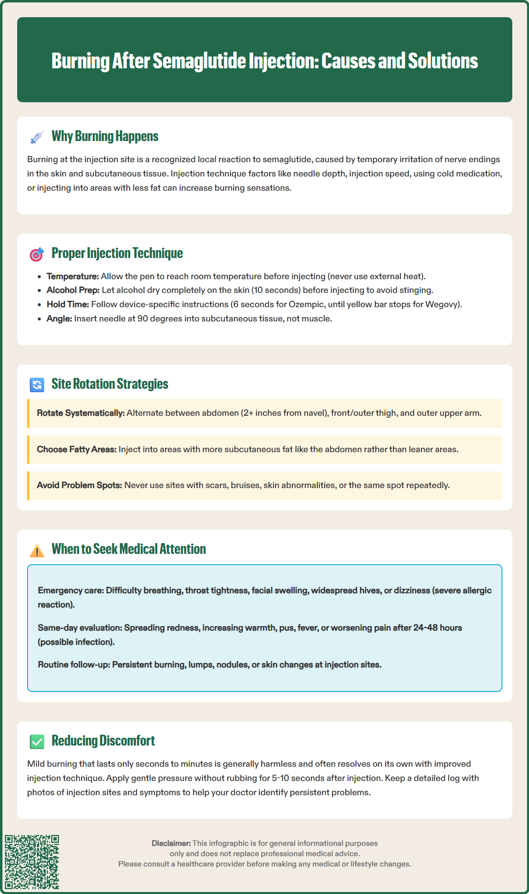 burning after semaglutide injection