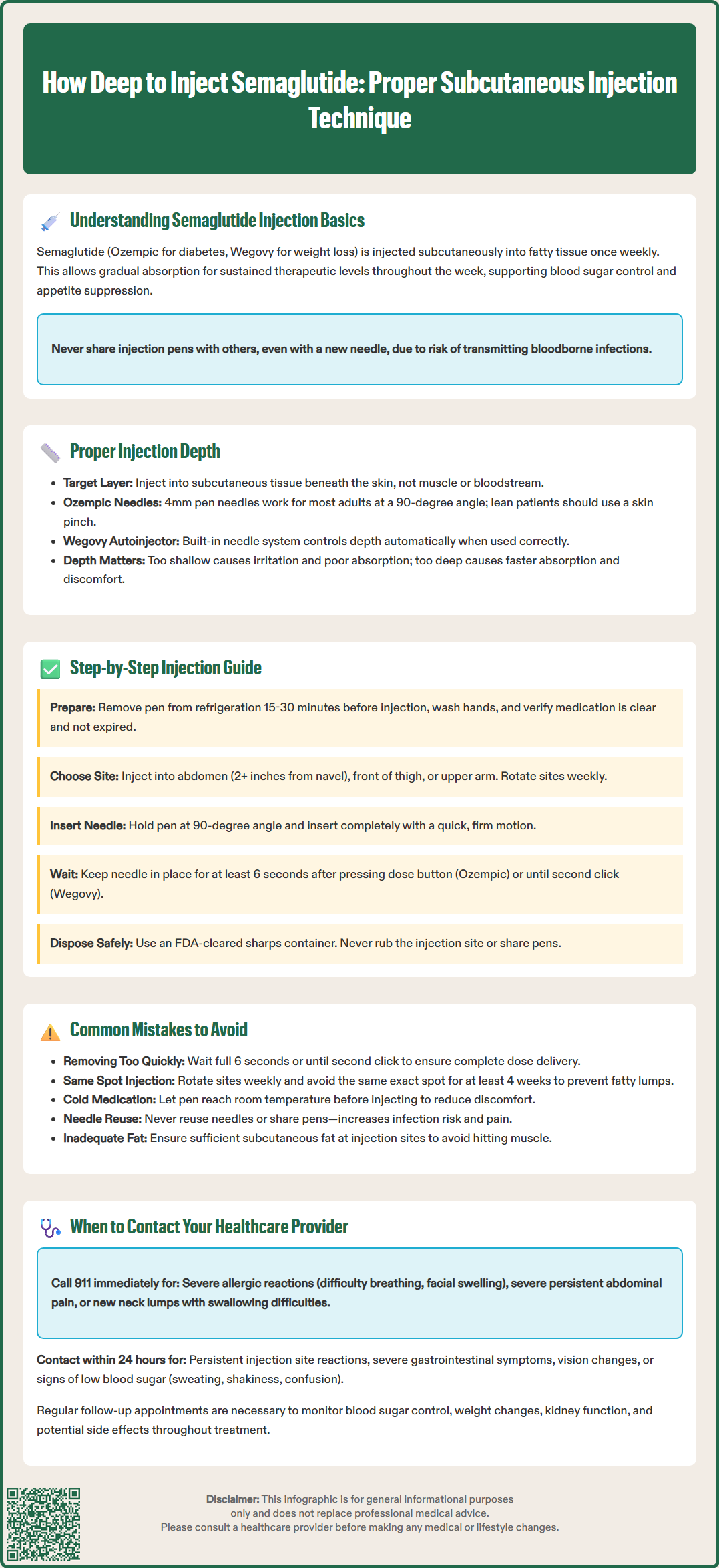 how deep to inject semaglutide