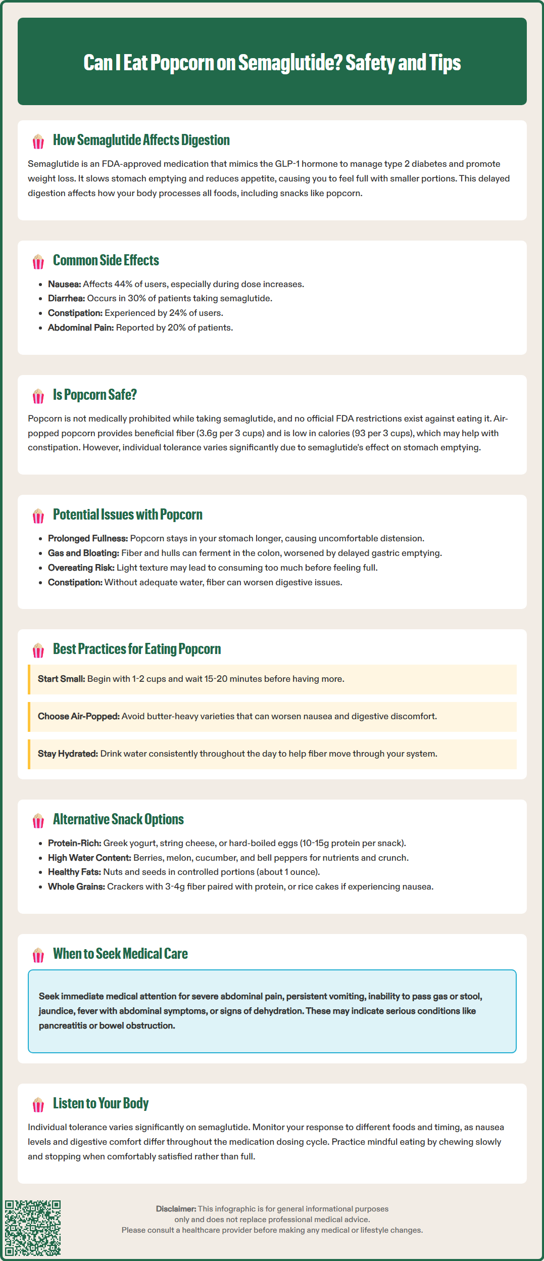 can i eat popcorn on semaglutide