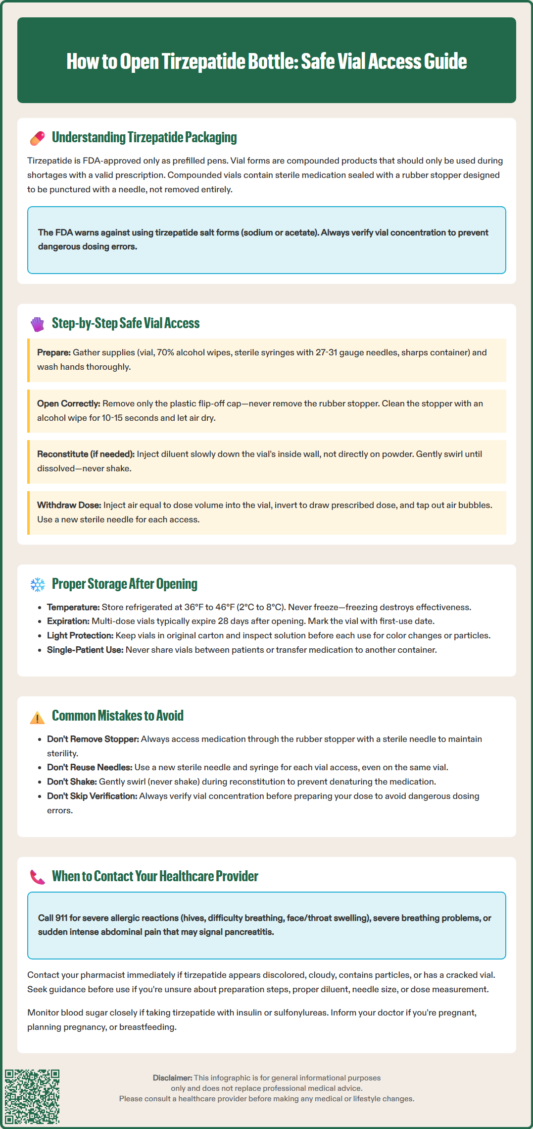 how to open tirzepatide bottle