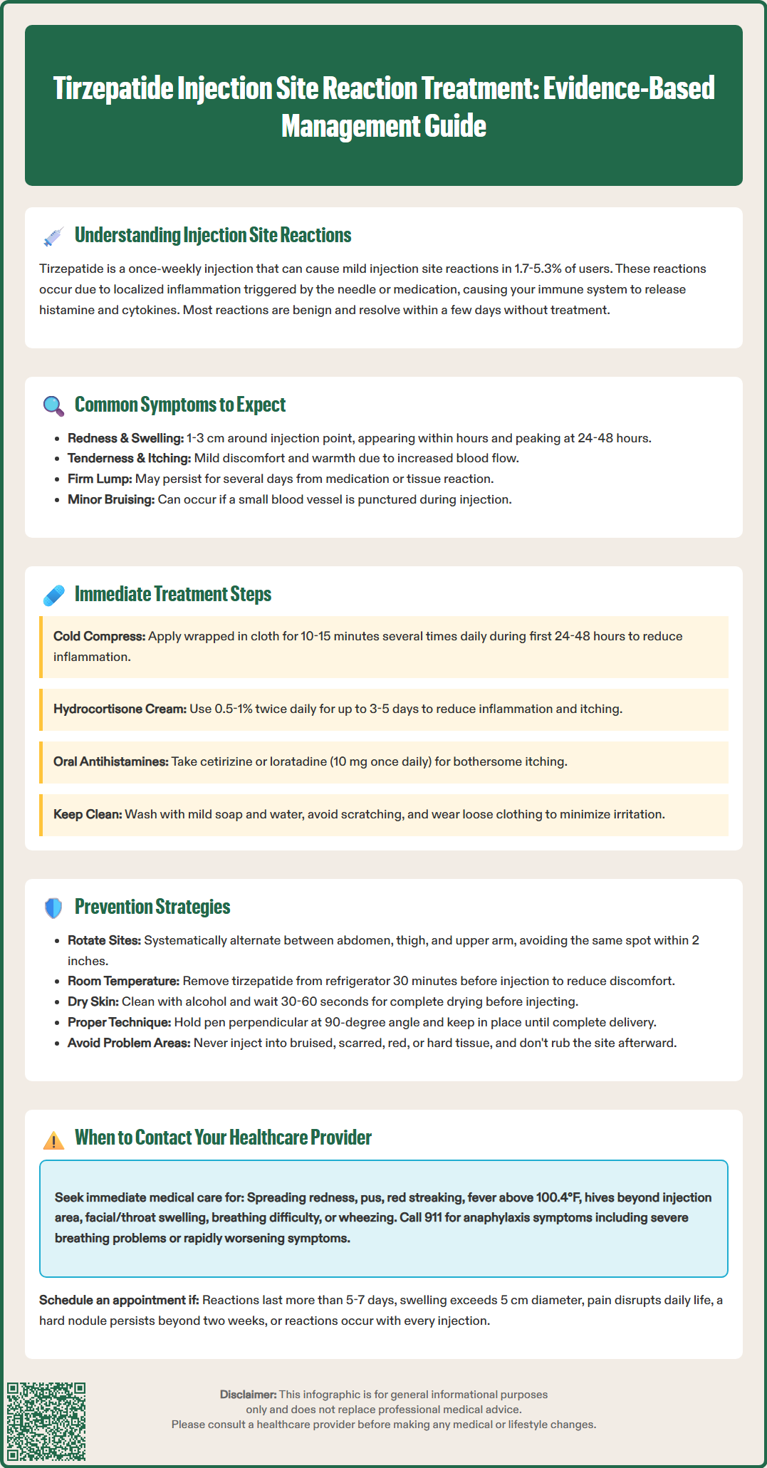 tirzepatide injection site reaction treatment