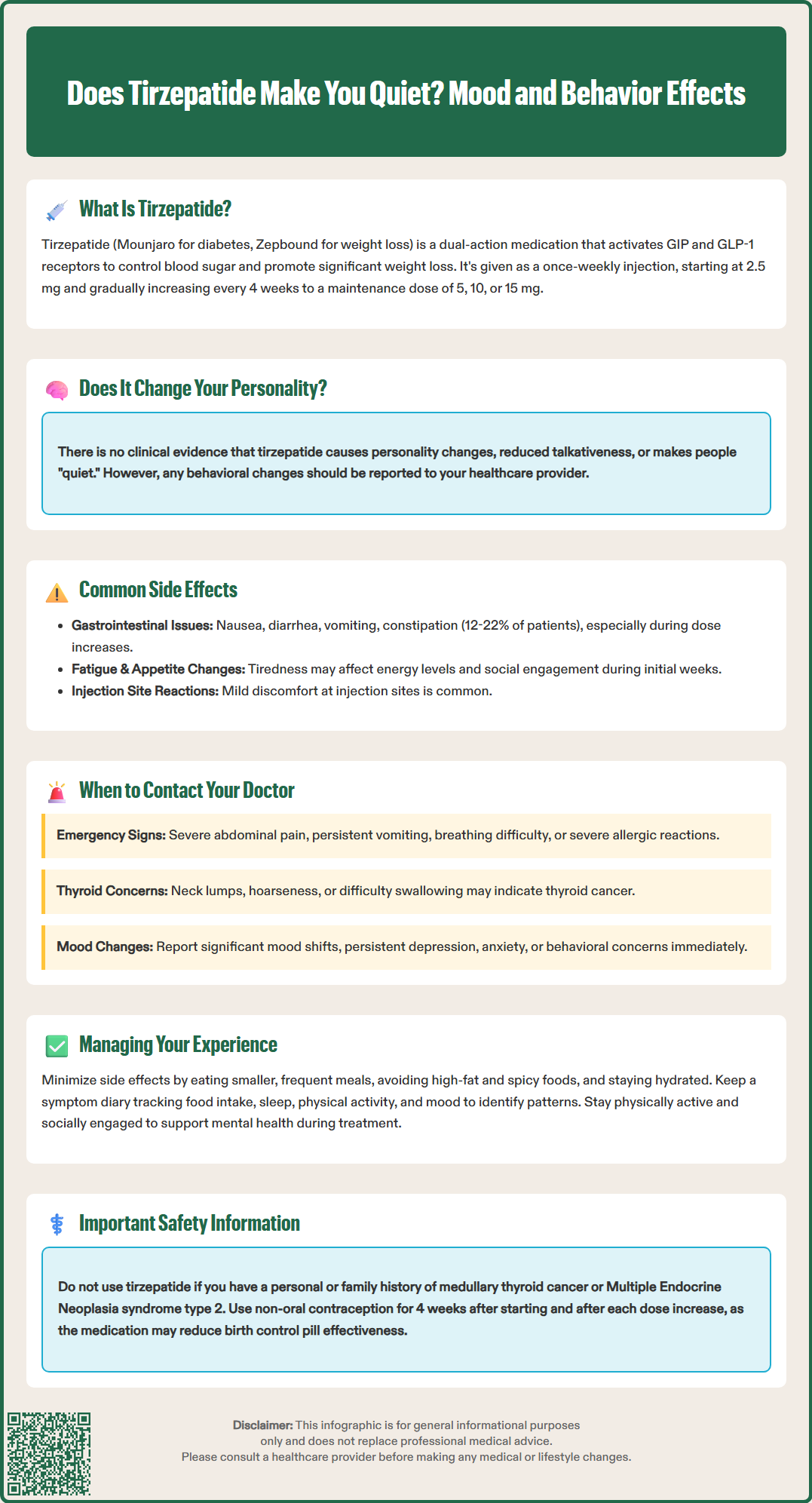 does tirzepatide make you quiet