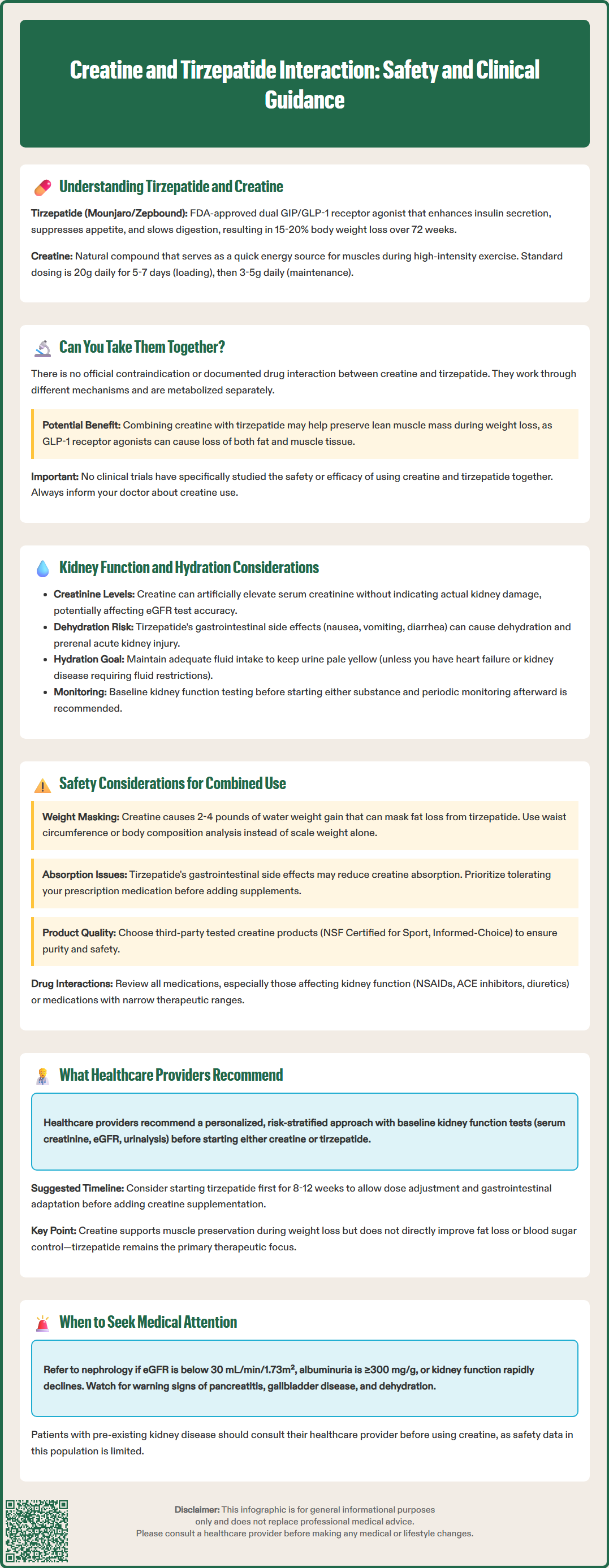 creatine and tirzepatide interaction