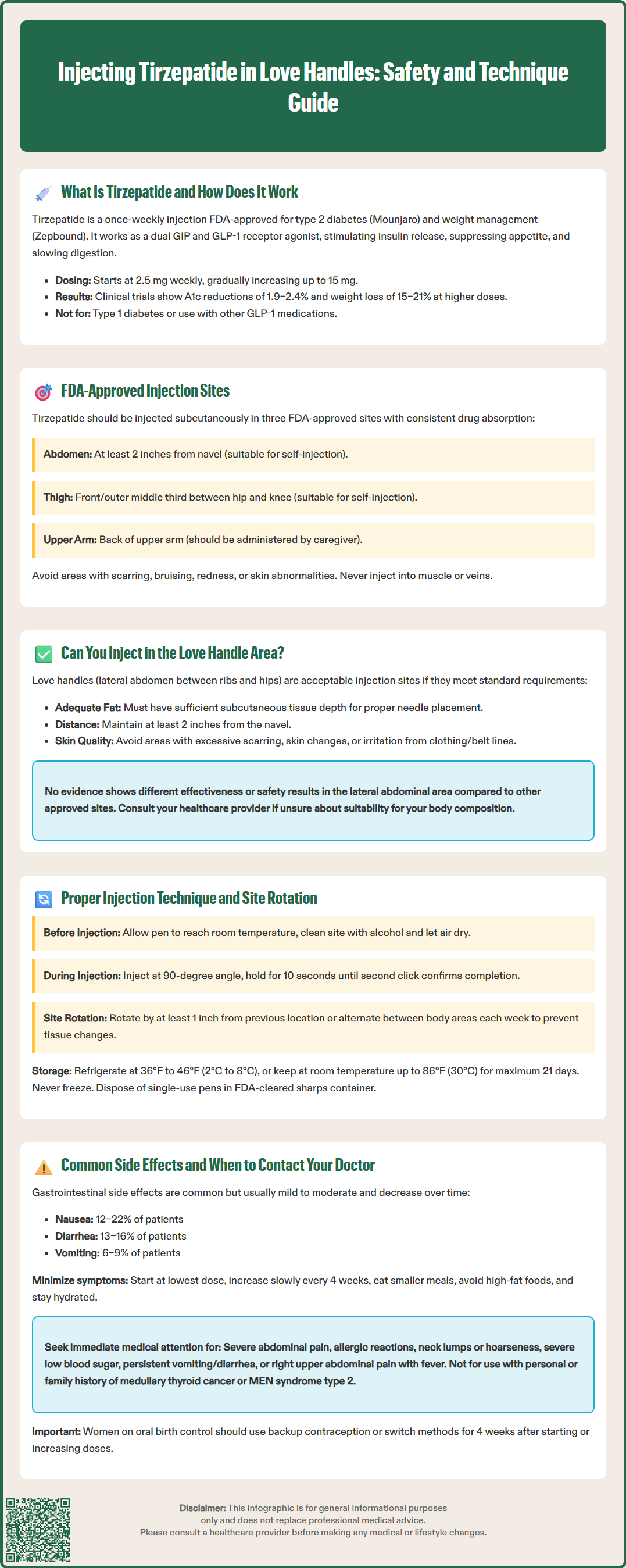 injecting tirzepatide in love handles