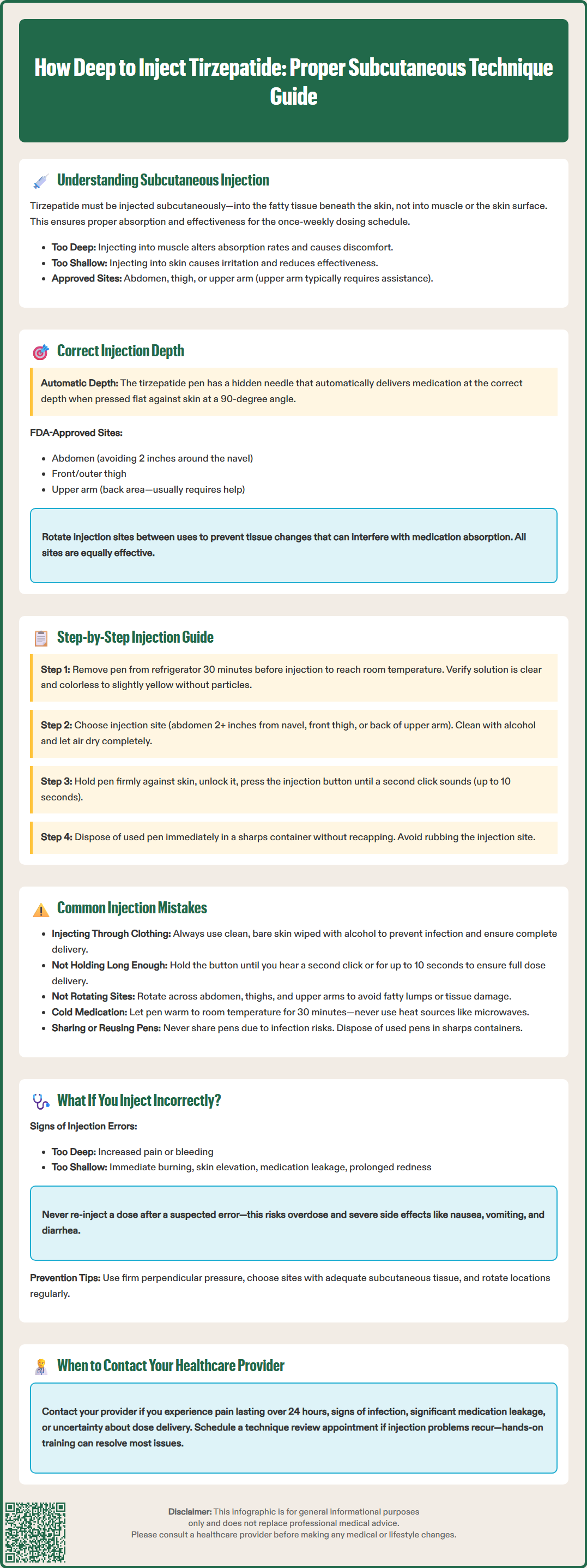 how deep to inject tirzepatide
