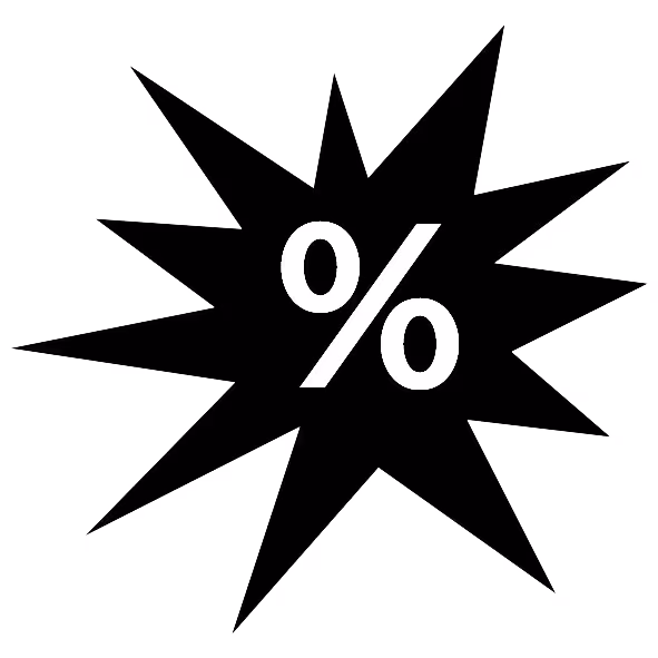 schwarzer Stern mit Rabattzeichen