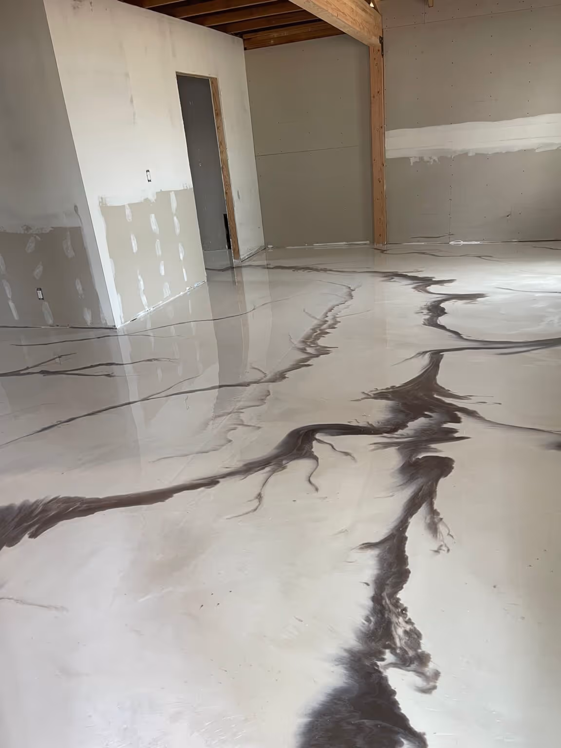White Marble Metallic Epoxy Flooring Phoenix
