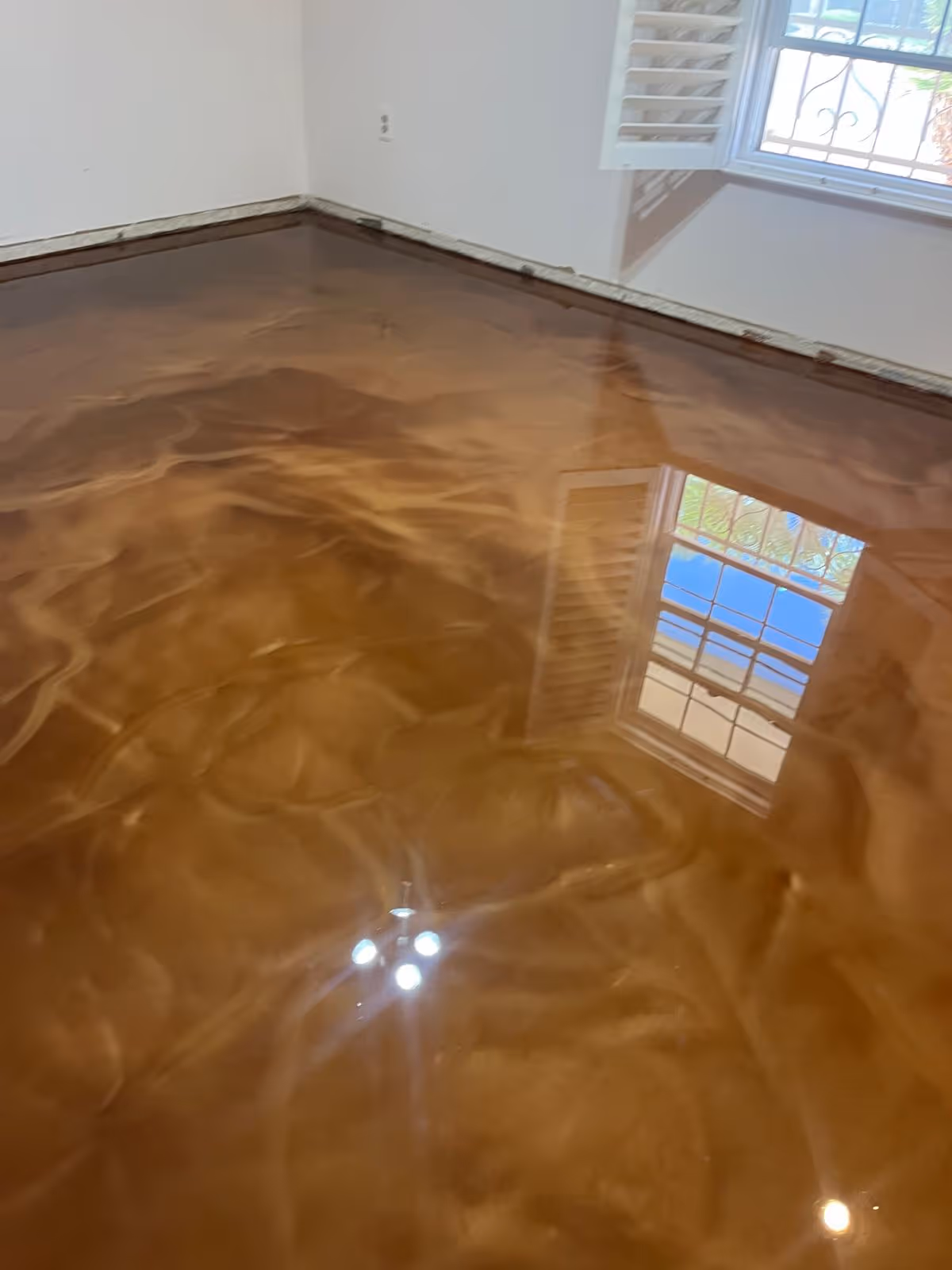 Metallic epoxy flooring