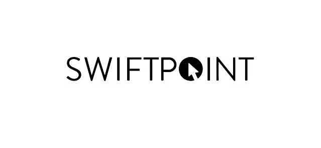 SWIFTPOINT text logo with a stylized letter 'O' resembling a computer cursor.