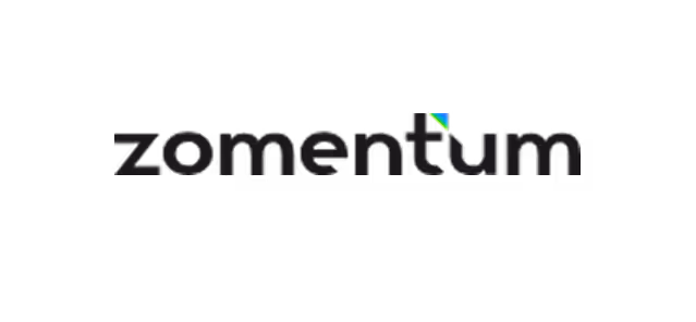 Zomentum brand logo in black text on a transparent background.
