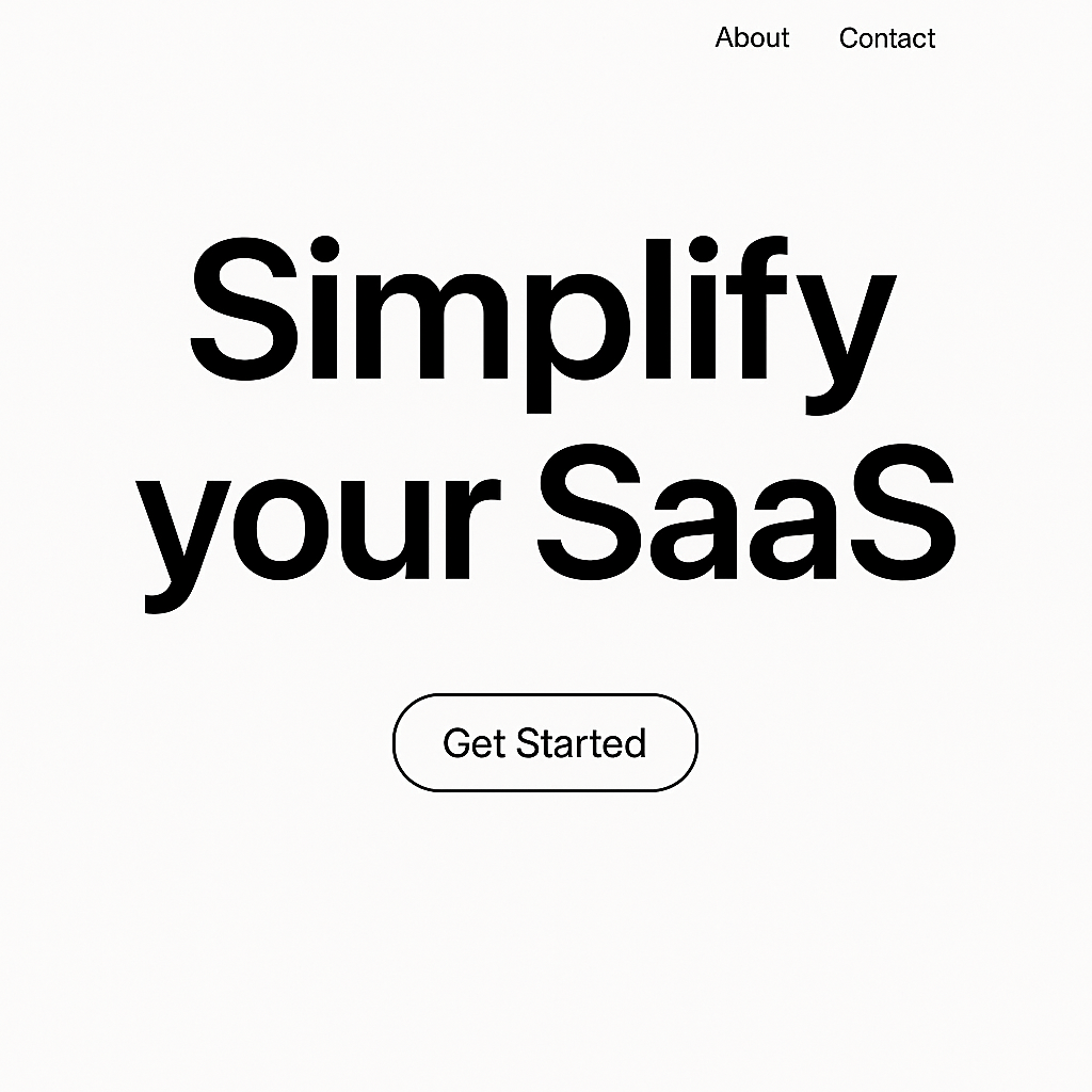 Minimalist SaaS homepage featuring bold typography and strategic whitespace