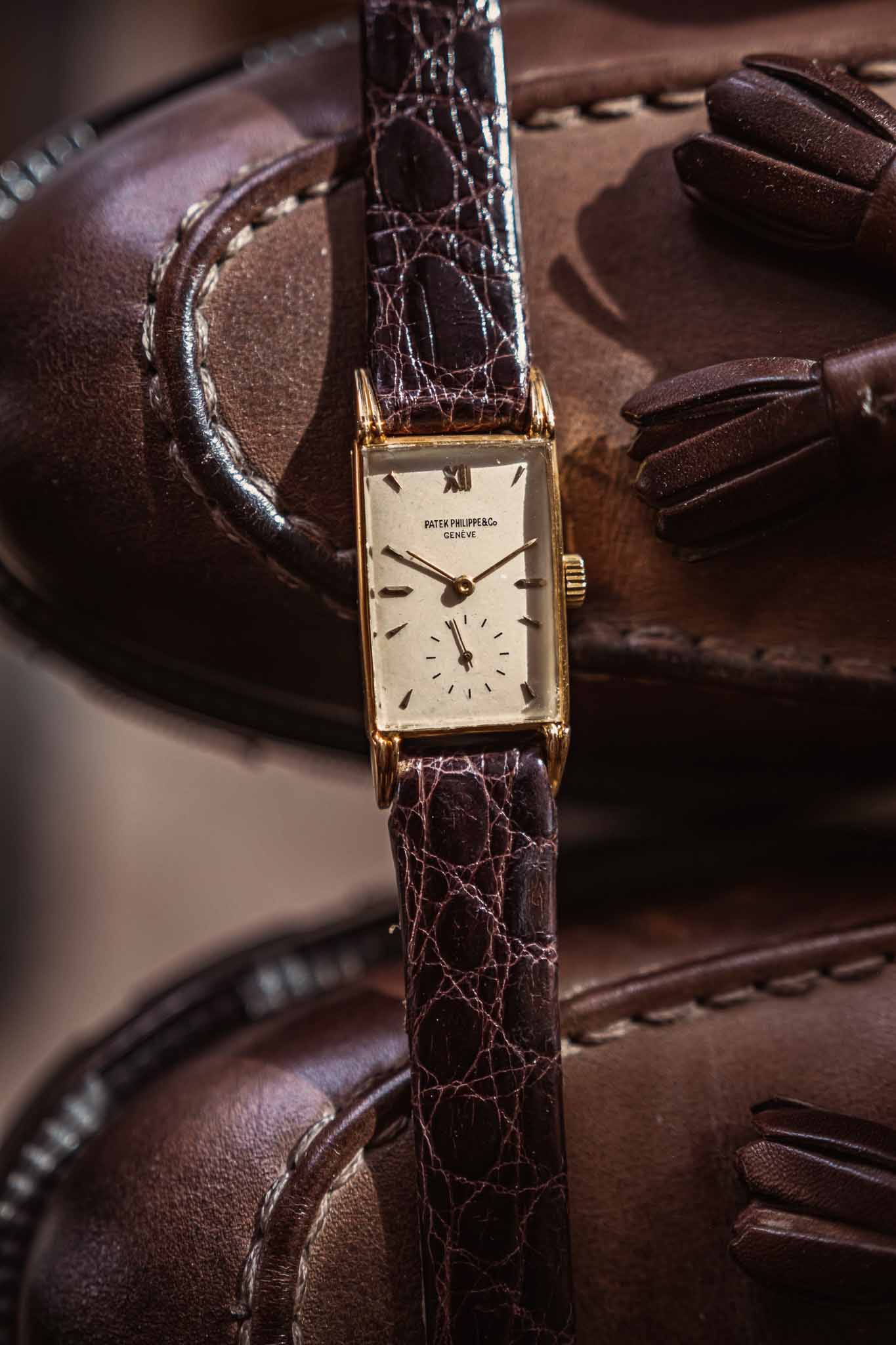 Vintage watch image up close on Dusan's arm