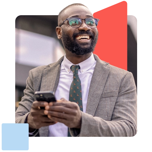 man on his phone wearing a suit