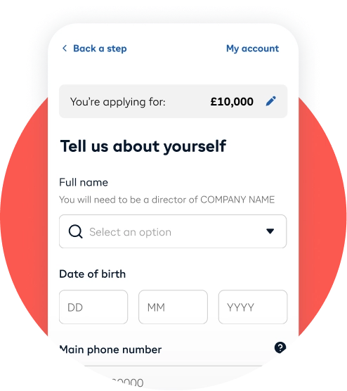 showcase of iwoca's application flow where applicants share information about themselves. 