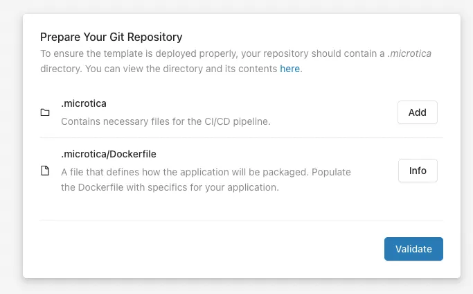 Prepare Git Repository in Microtica