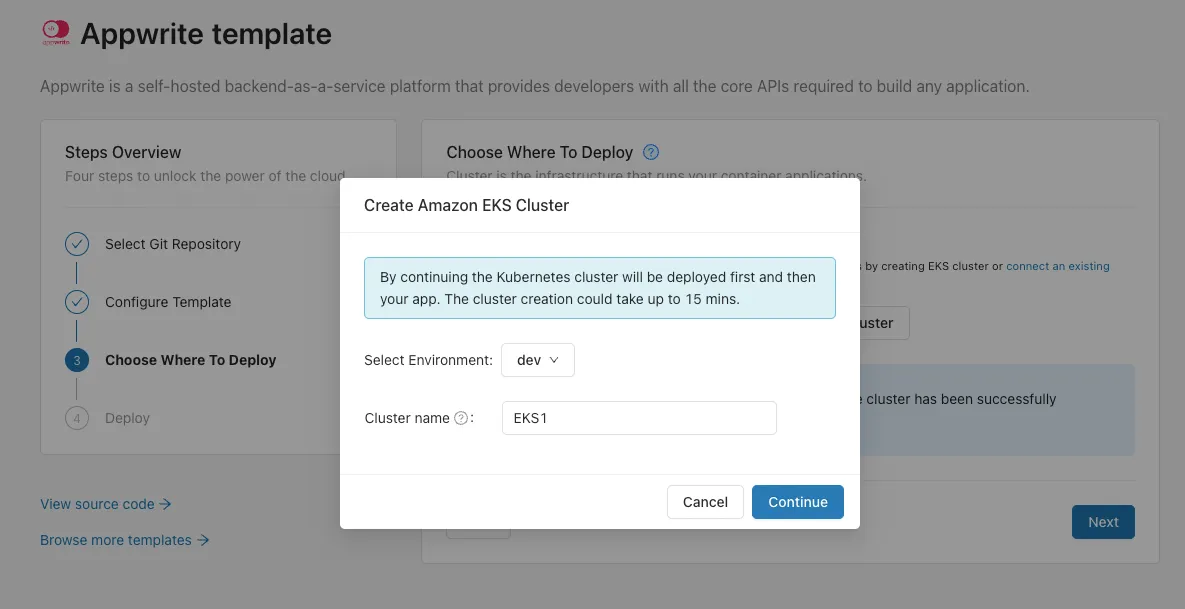 Deployment Destination Appwrite