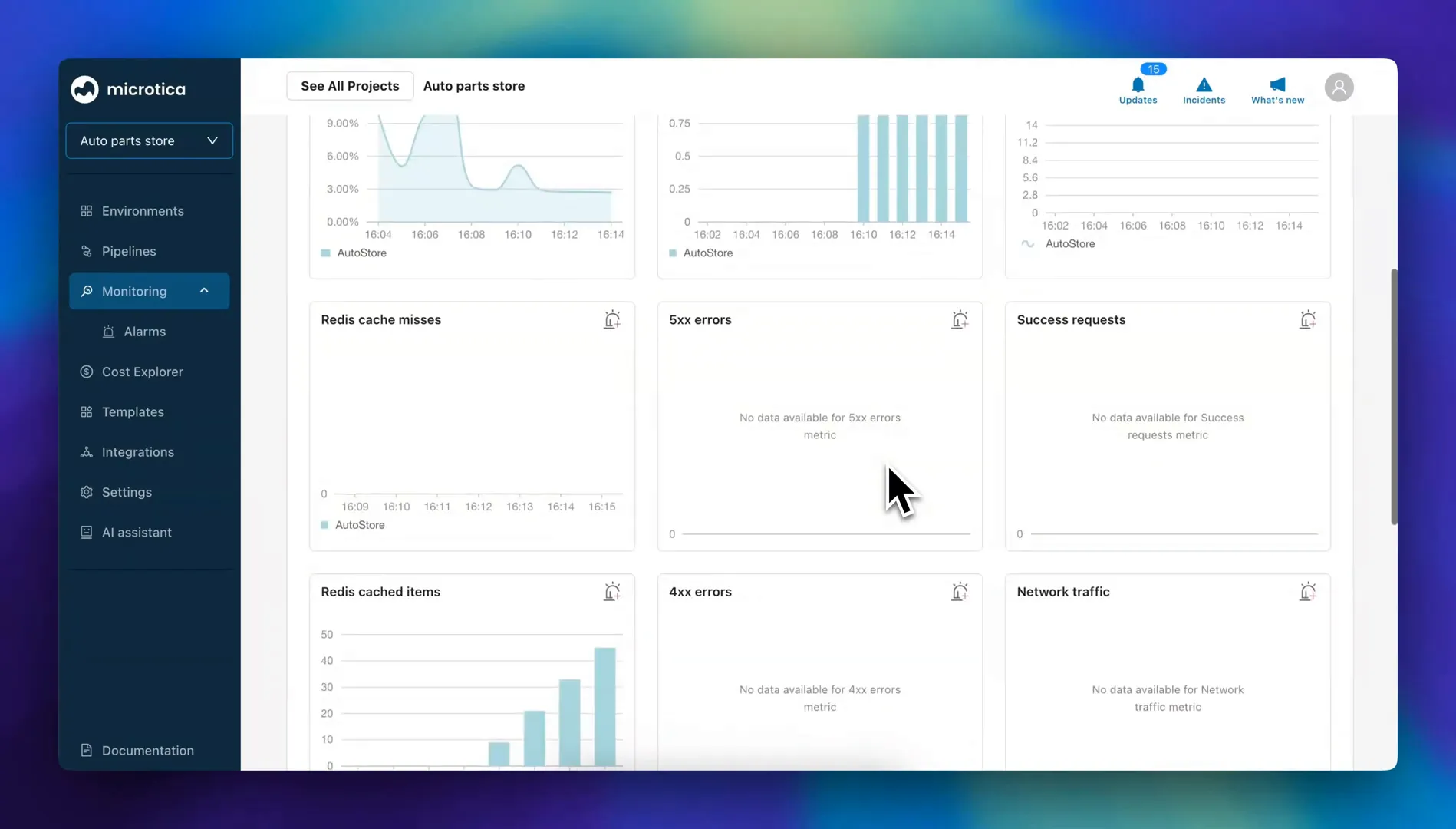 Setting up alerts in Microtica