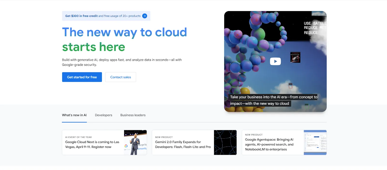 Google Cloud Run Homepage