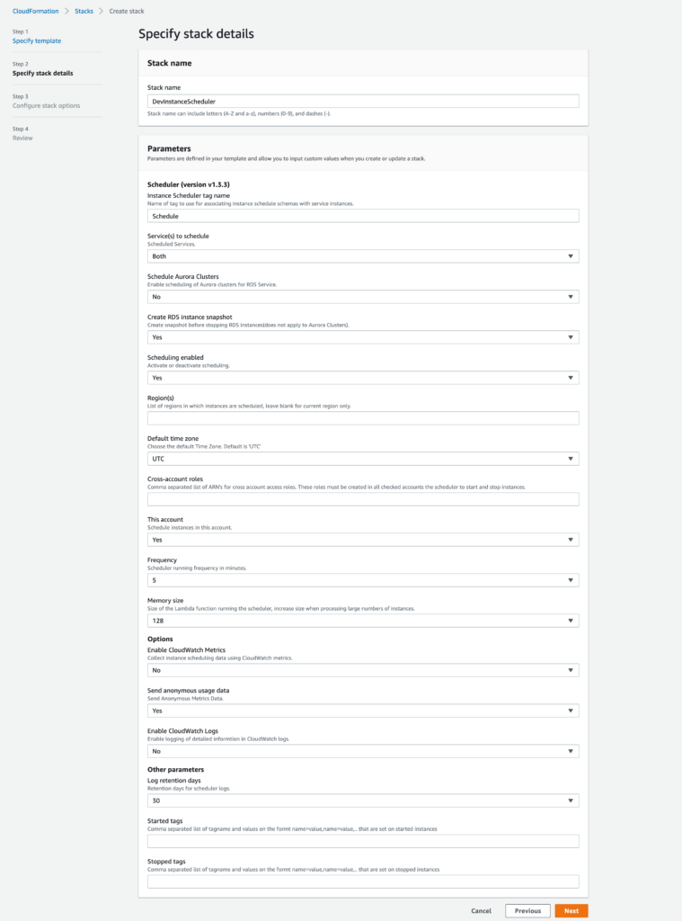 Instance-Scheduler-stack-Step2