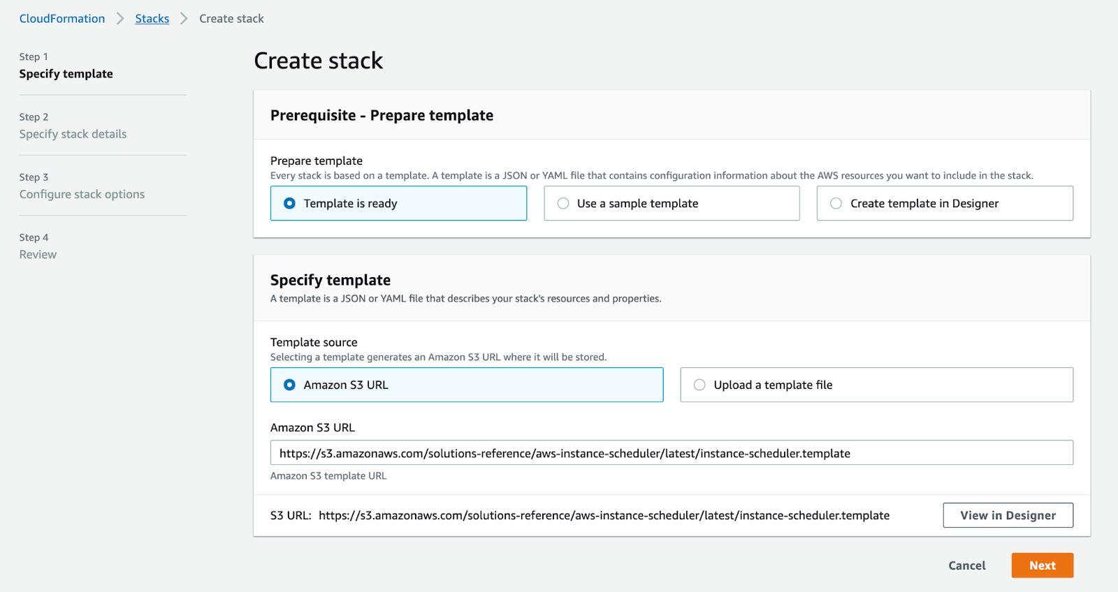 Instance-Scheduler-stack-Step1
