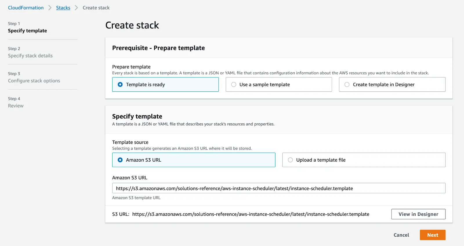 Instance-Scheduler-stack-Step1