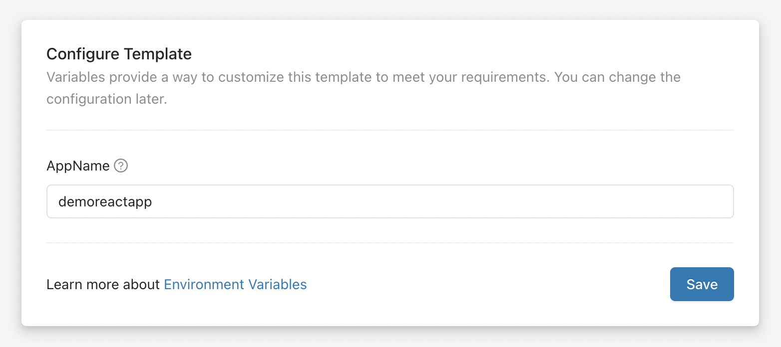 Configure template in Microtica