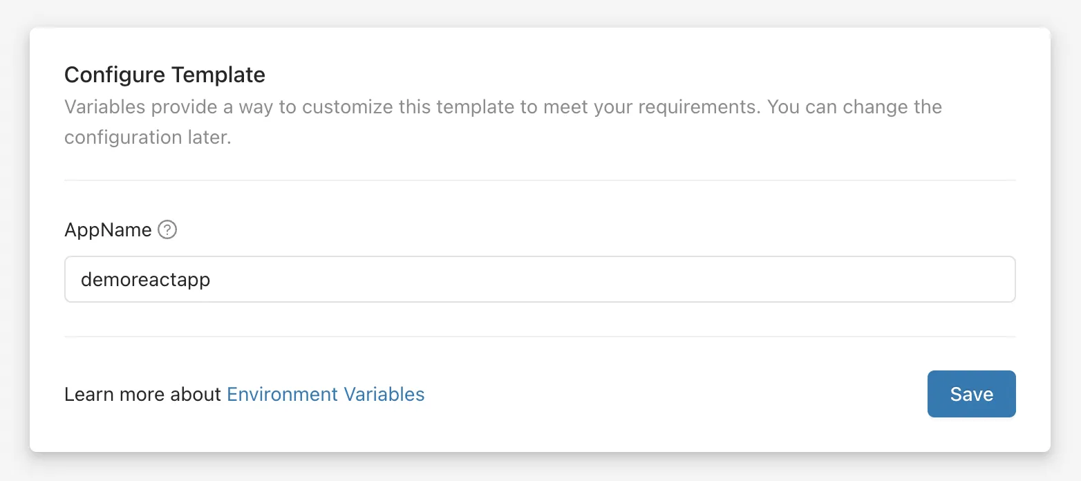 Configure template in Microtica