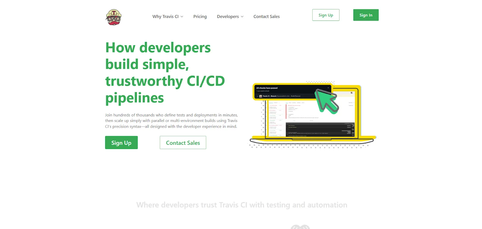 Travis CI Homepage