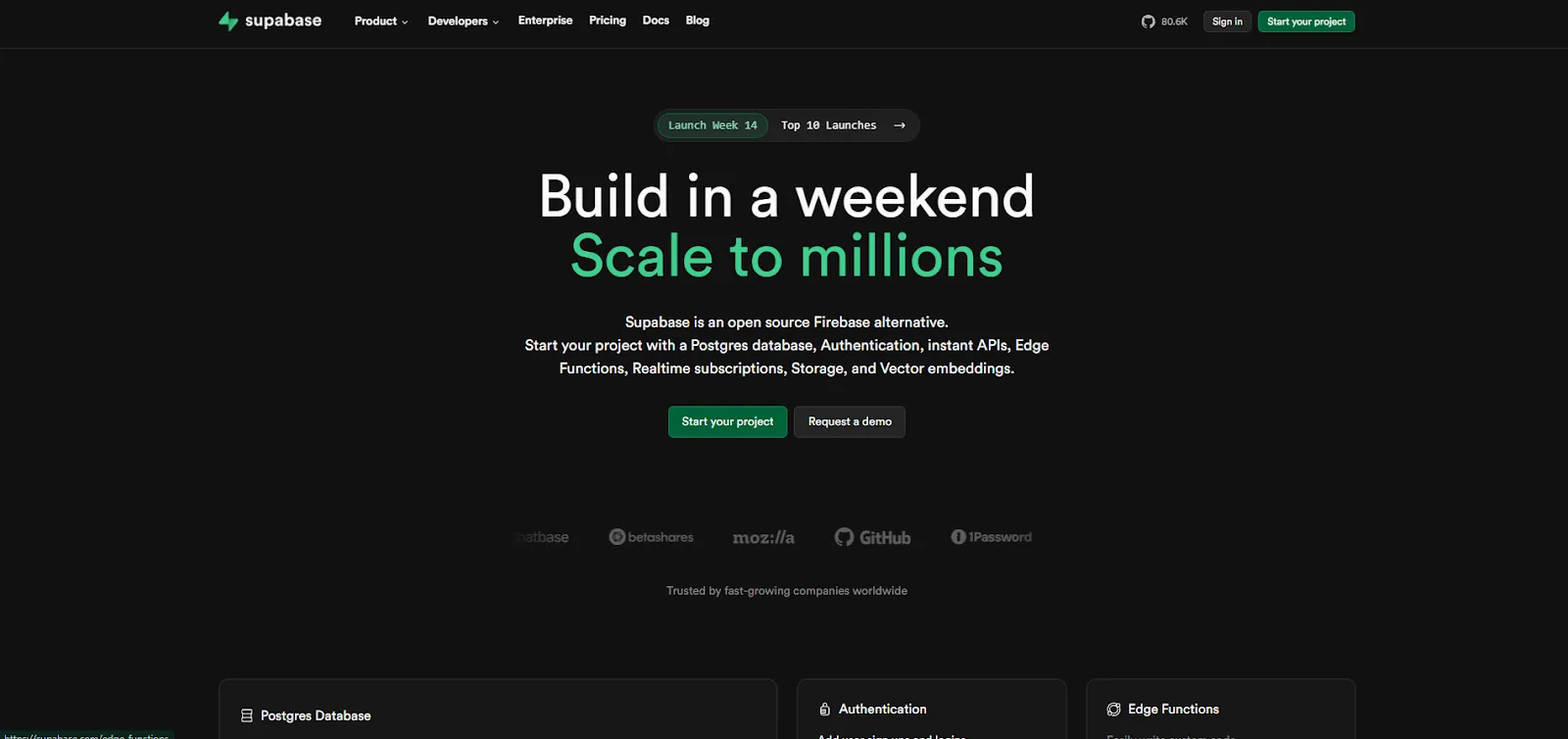 Supabase Homepage