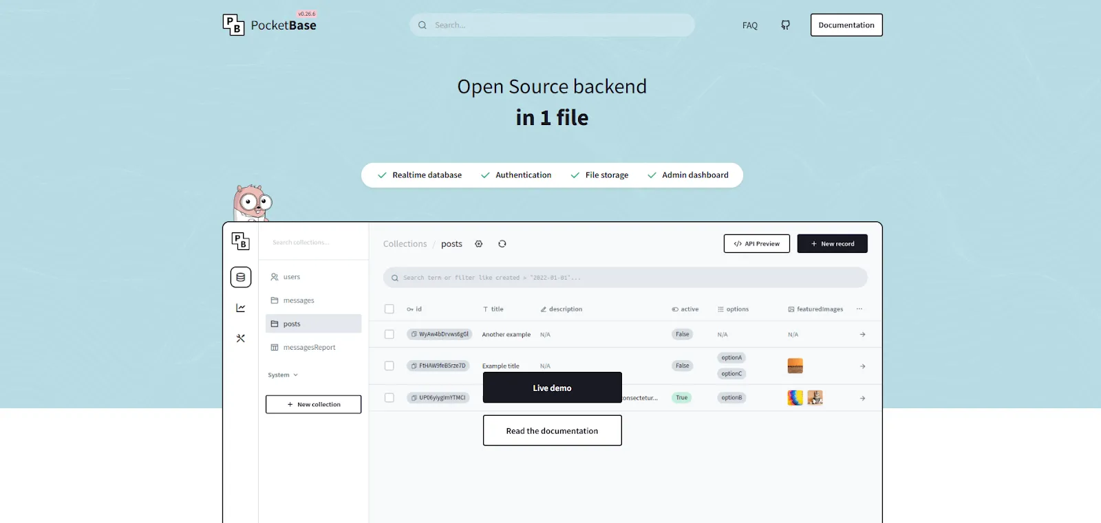 PocketBase Homepage