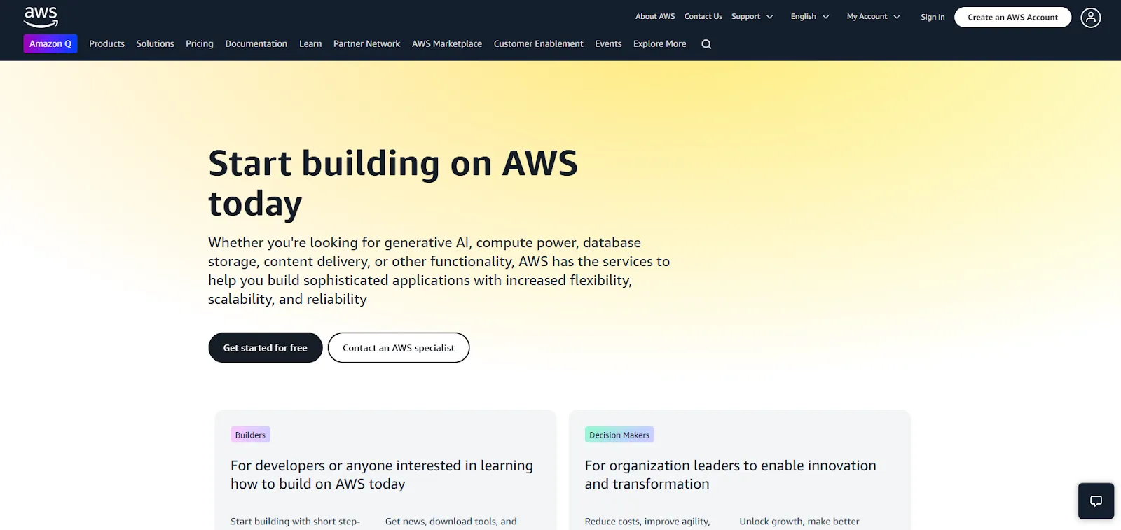 AWS Homepage