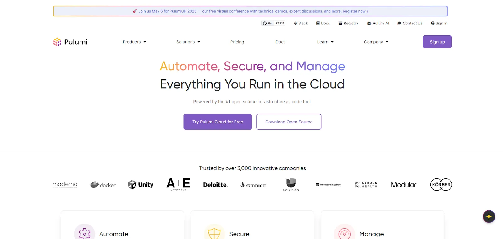 Pulumi Homepage