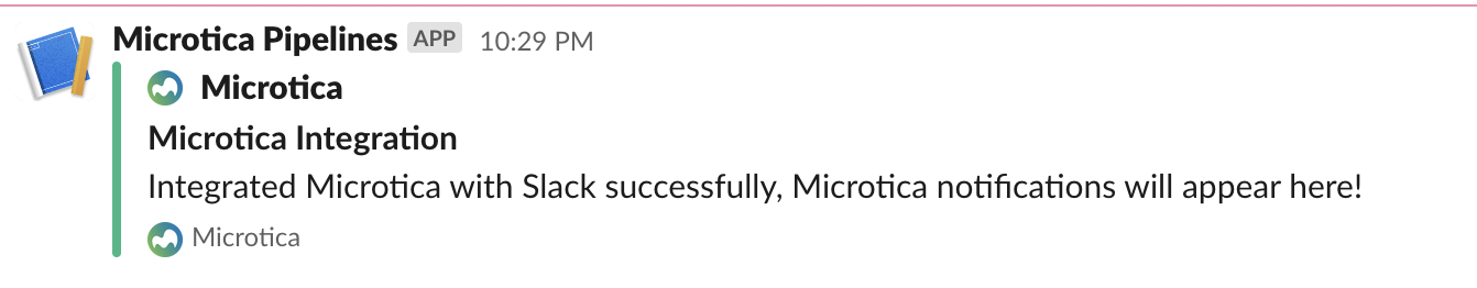 slack notifications connected