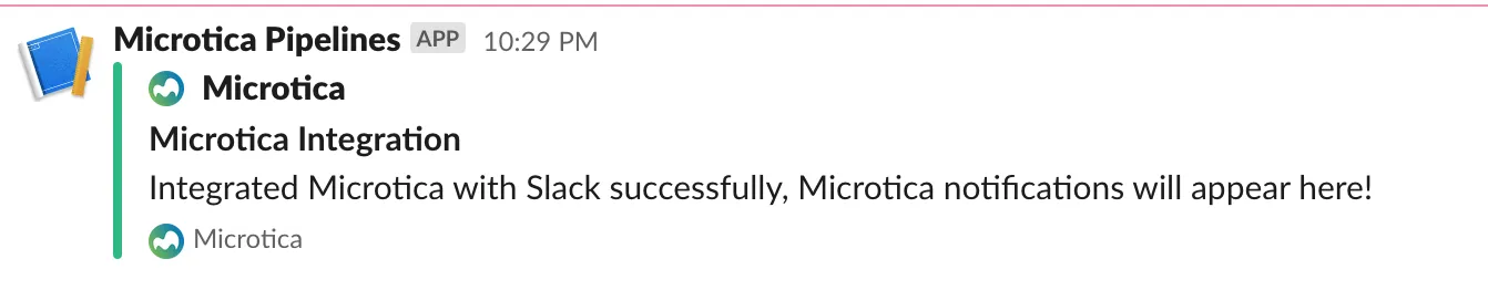 slack notifications connected