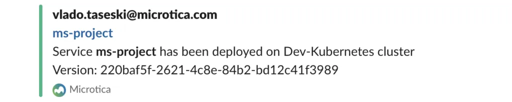slack notifications service deployment