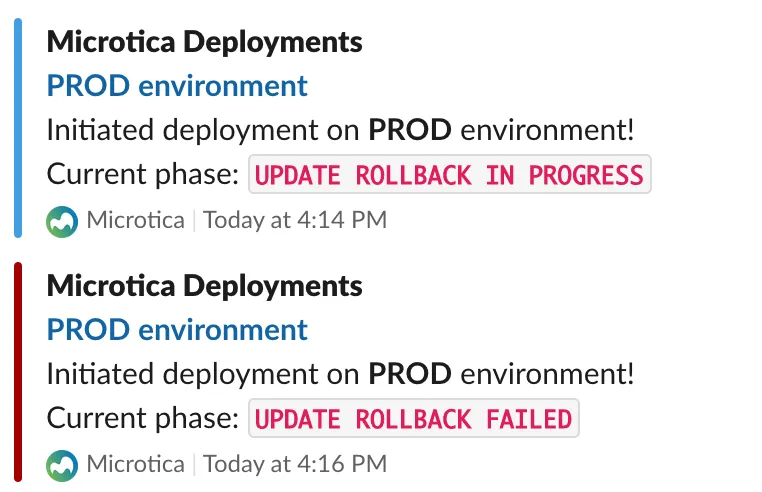 slack notifications deployments