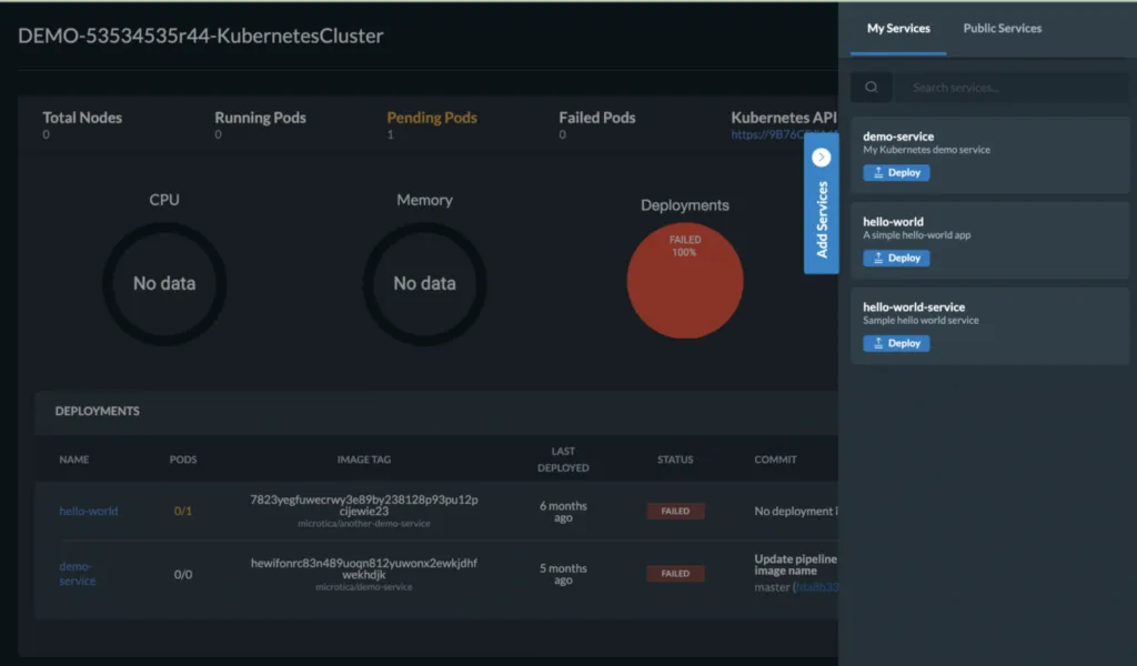 kubernetes cluster for developers