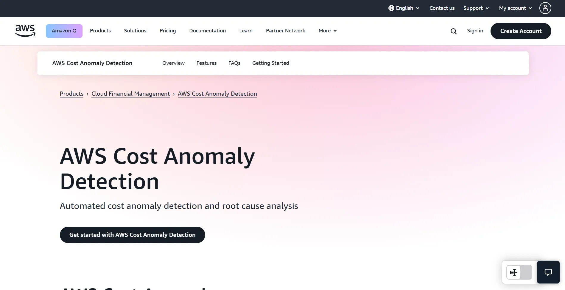 AWS Cost Anomaly Detection