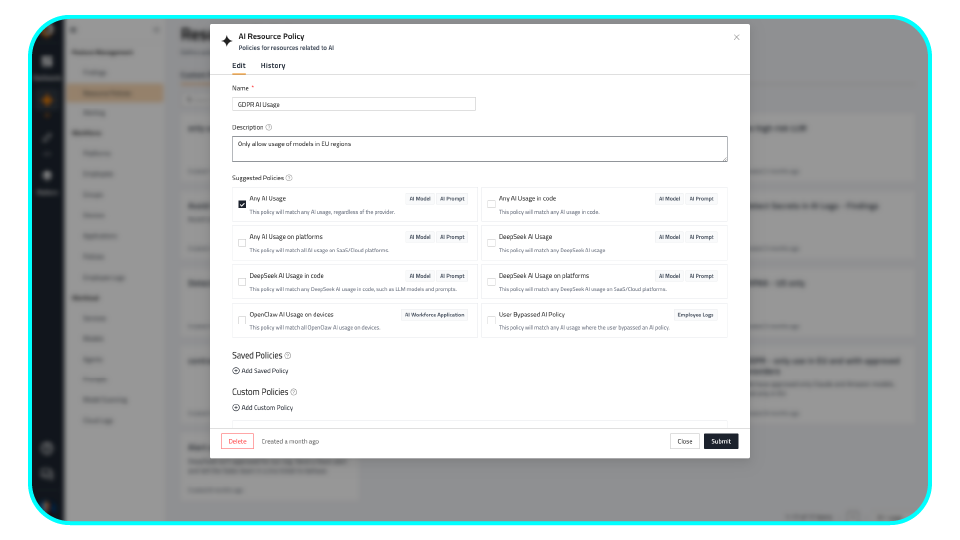 FireTail API security dashboard showing total apps, AI models, APIs, endpoints, detected PII, and requests with graphs of API requests by apps and a world map of requests by location.