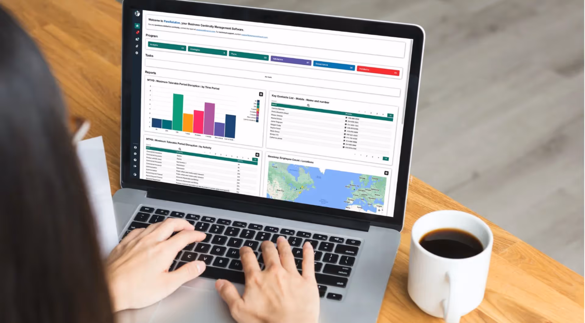 ParaSolution business continuity software interface