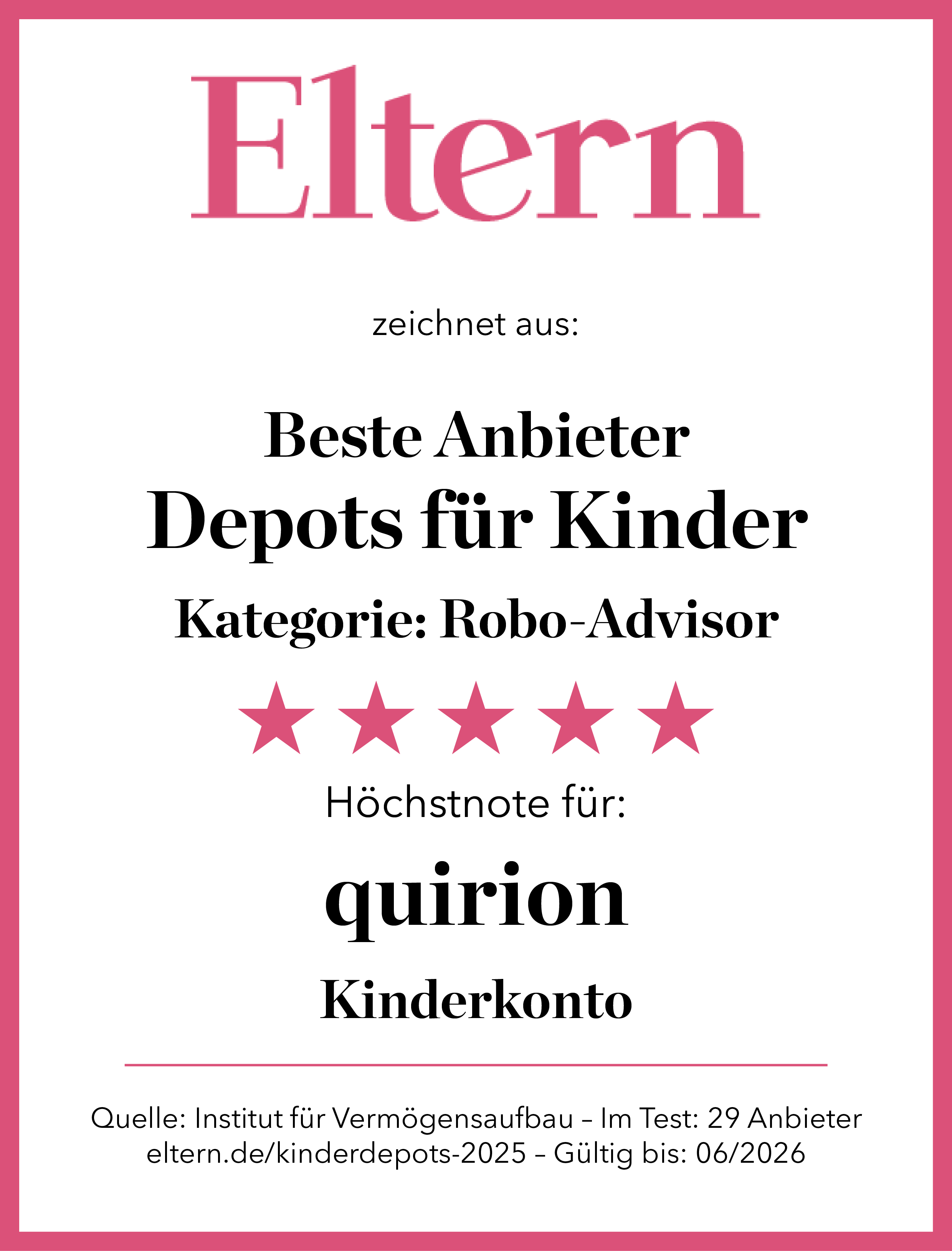 quirion Testsieger Stiftung Warentest